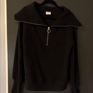 Varley Black Zip-Up Sweater